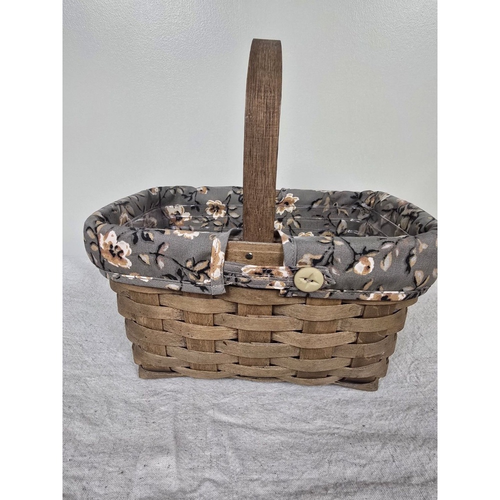 Vintage Longaberger 1990 Gathering Basket Stationary Handle 8" x 11" x 5.5" Tall